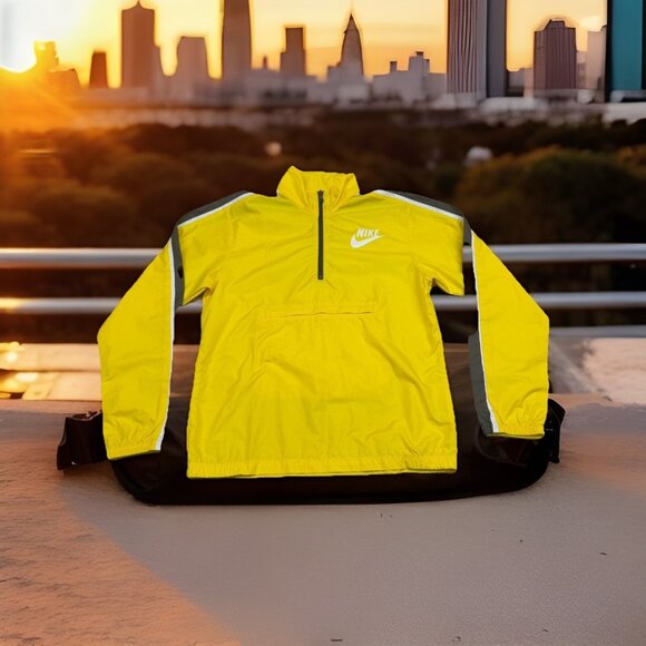 Nike Other - ✅SMALL Nike Windbreaker Jacket Yellow 90s Y2K 1/2 Zip Lightweight Packable Track